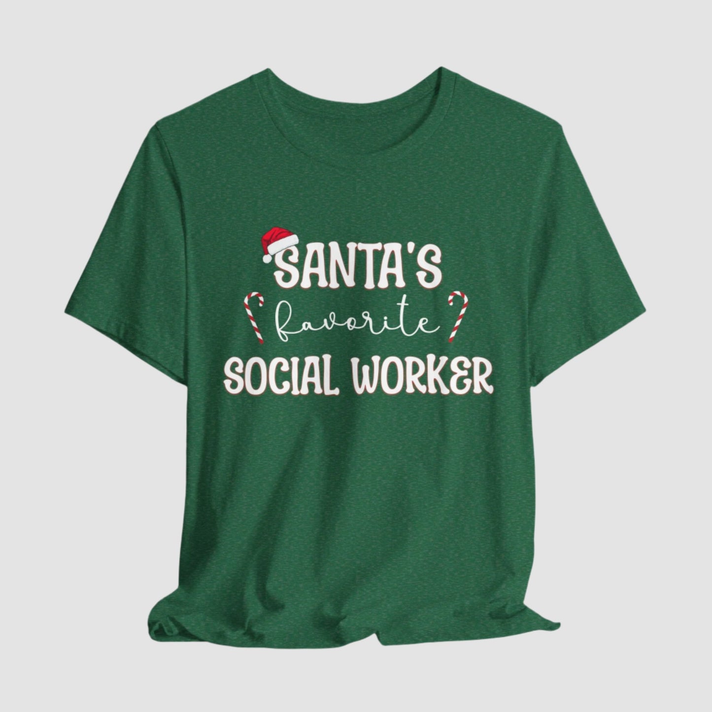 Santa's Favorite Social Worker Unisex Bella+Canvas Tee