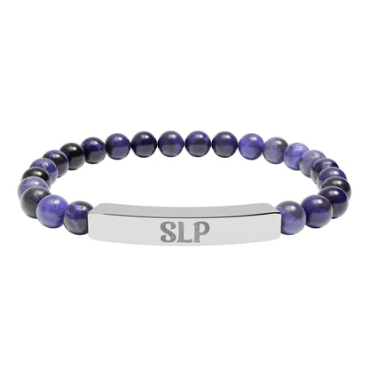 SLP Natural Stone Engraved Bar Bracelet