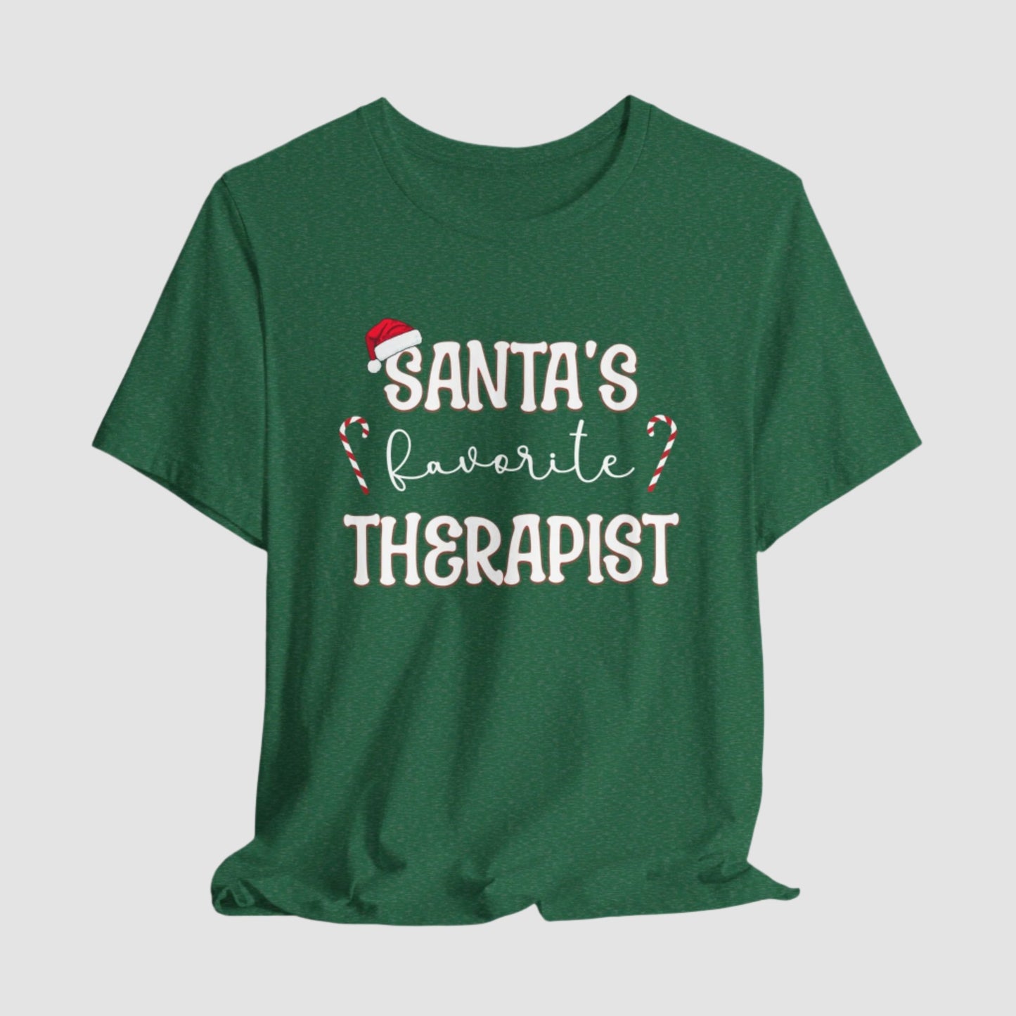 Santa's Favorite Therapist Unisex Bella+Canvas Tee