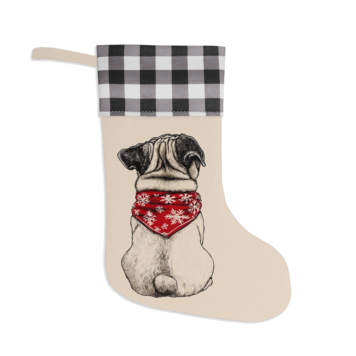Pug Christmas Stocking - Personalization Available! Printify