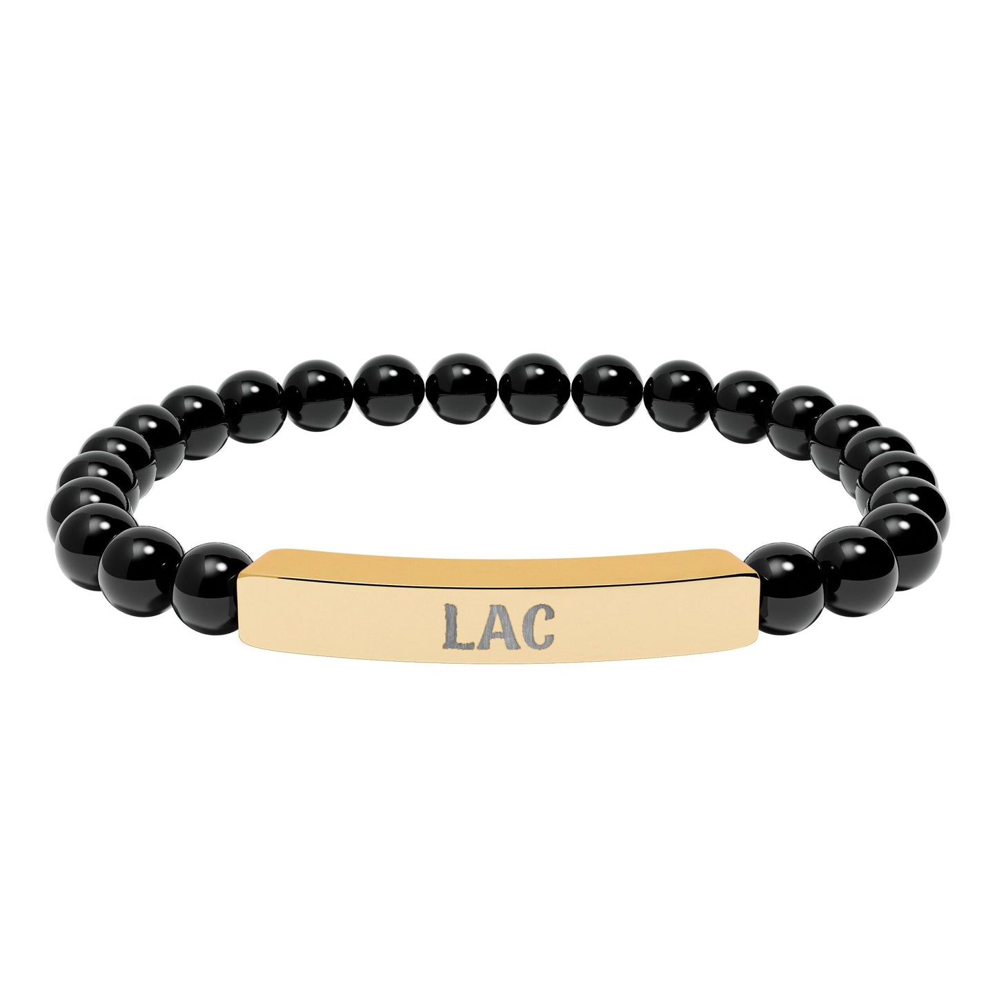 LAC Engraved Natural Stone Bar Bracelet Printify