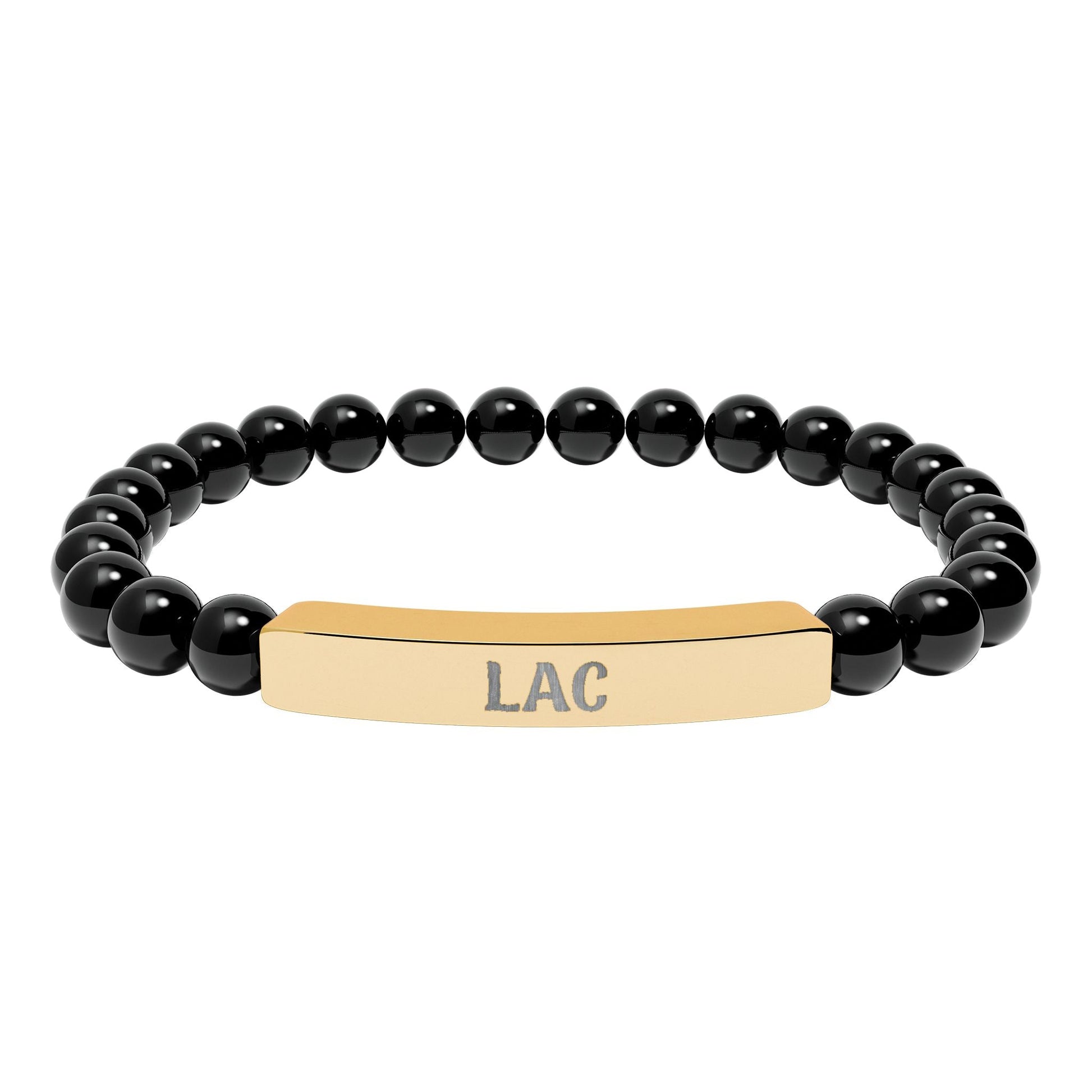 LAC Engraved Natural Stone Bar Bracelet Printify