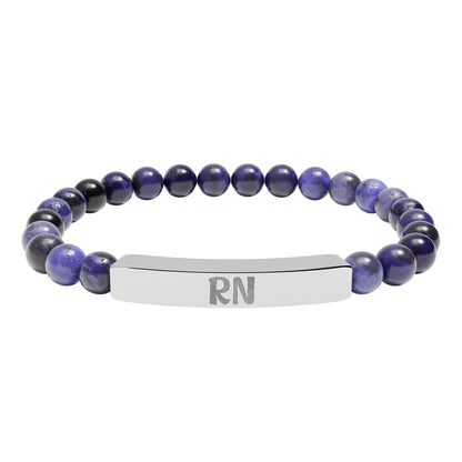 RN Natural Stone Engraved Bar Bracelet