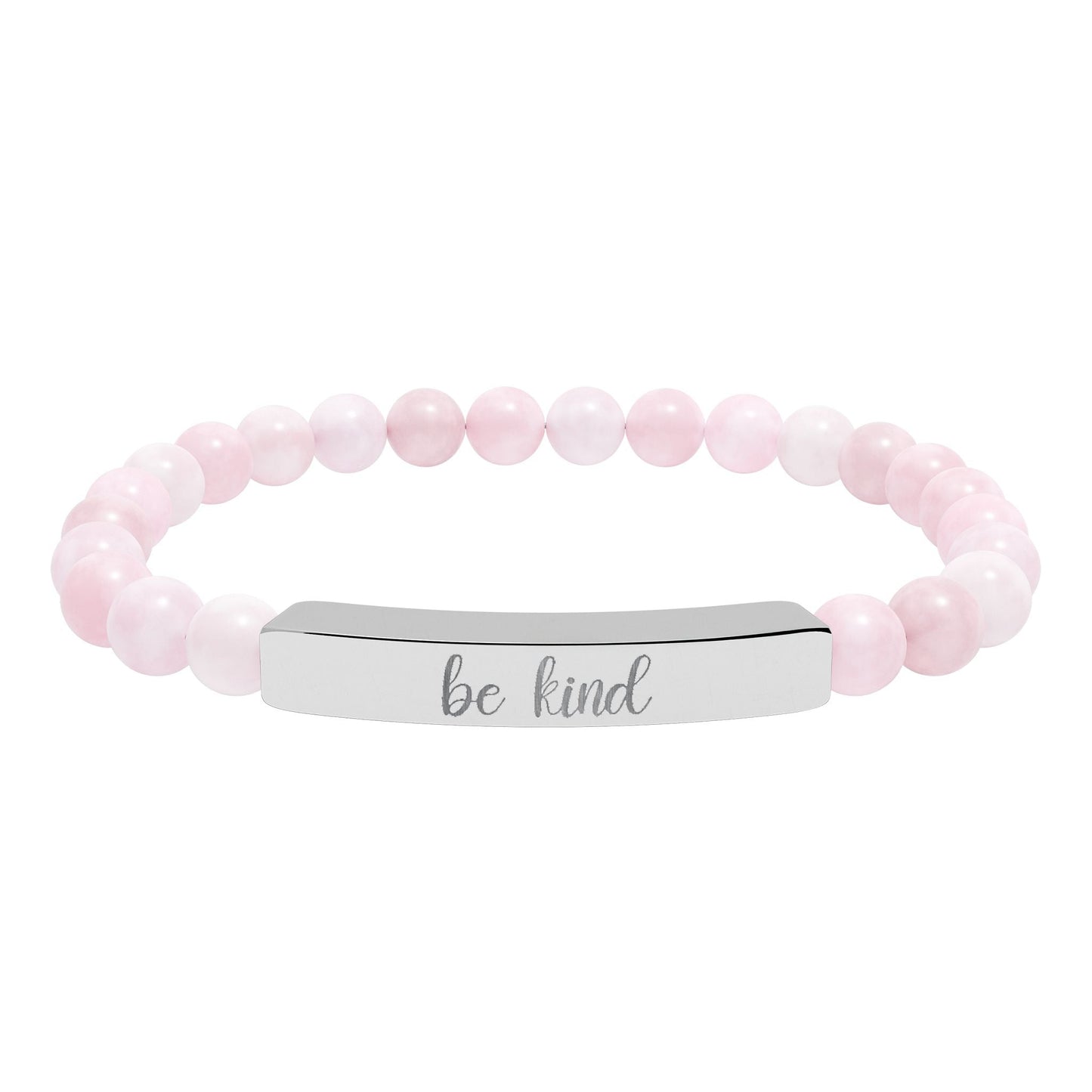 Be Kind Natural Stone Engraved Bar Bracelet Printify