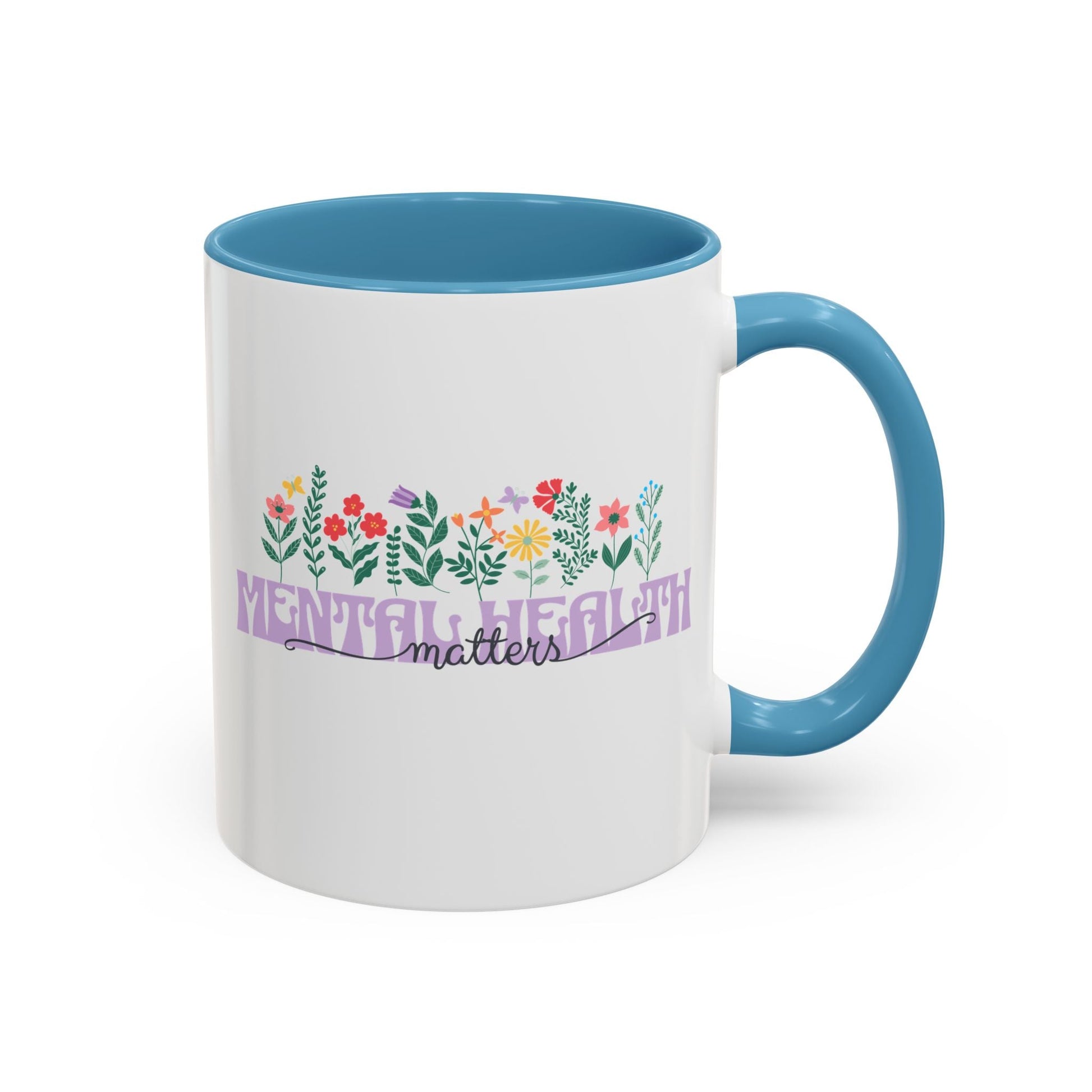 Mental Health Matters Floral Mug (11oz) Printify