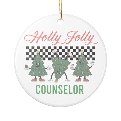 Holly Jolly Counselor Ornament Printify