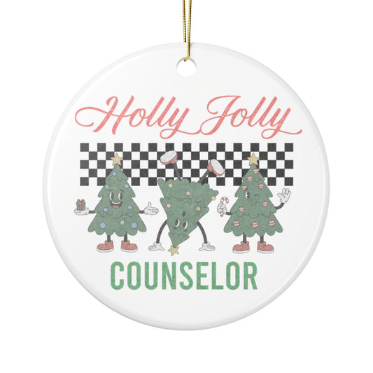 Holly Jolly Counselor Ornament Printify