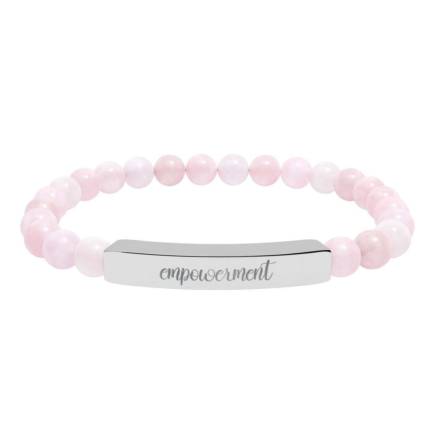 Empowerment Natural Stone Engraved Bar Bracelet Printify