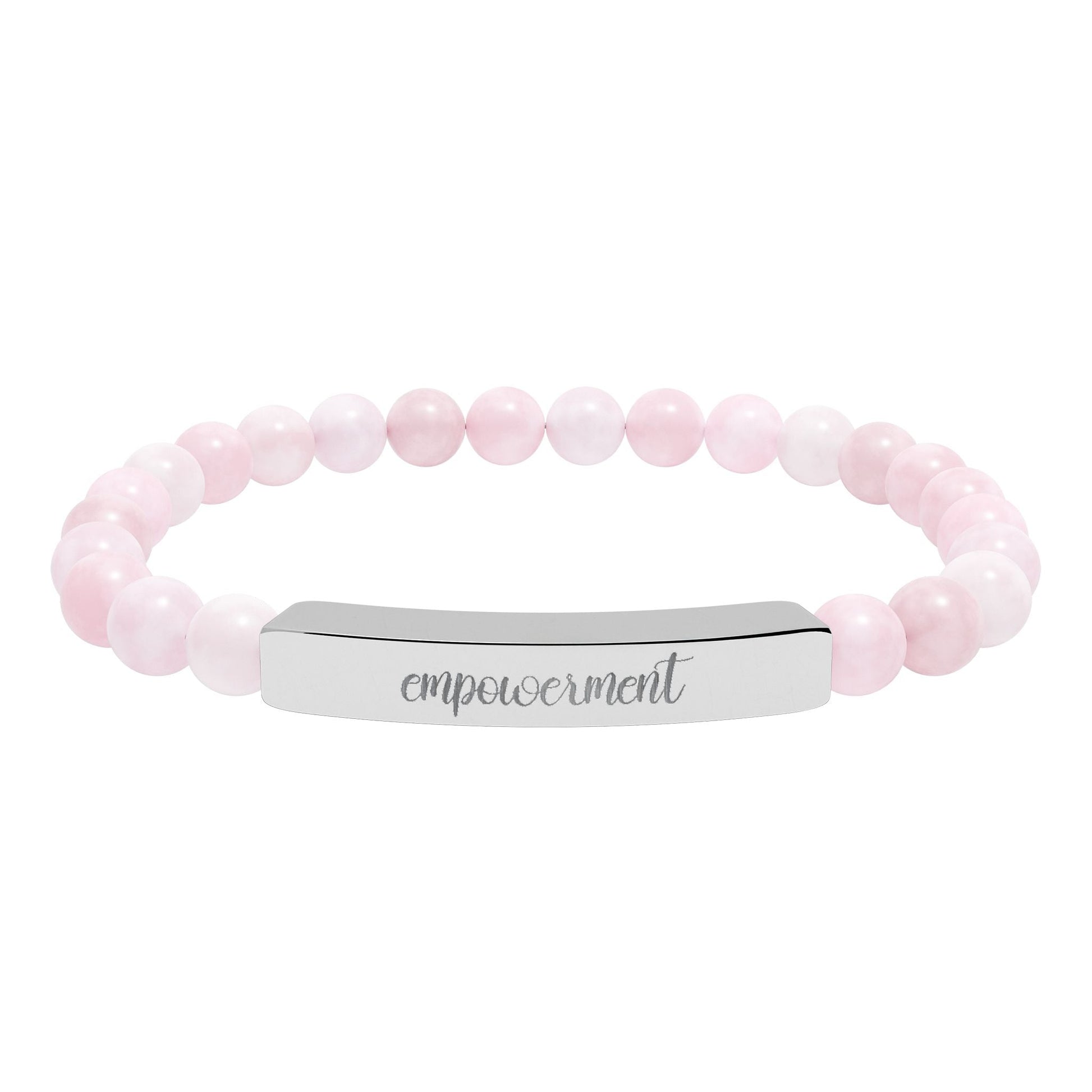 Empowerment Natural Stone Engraved Bar Bracelet Printify