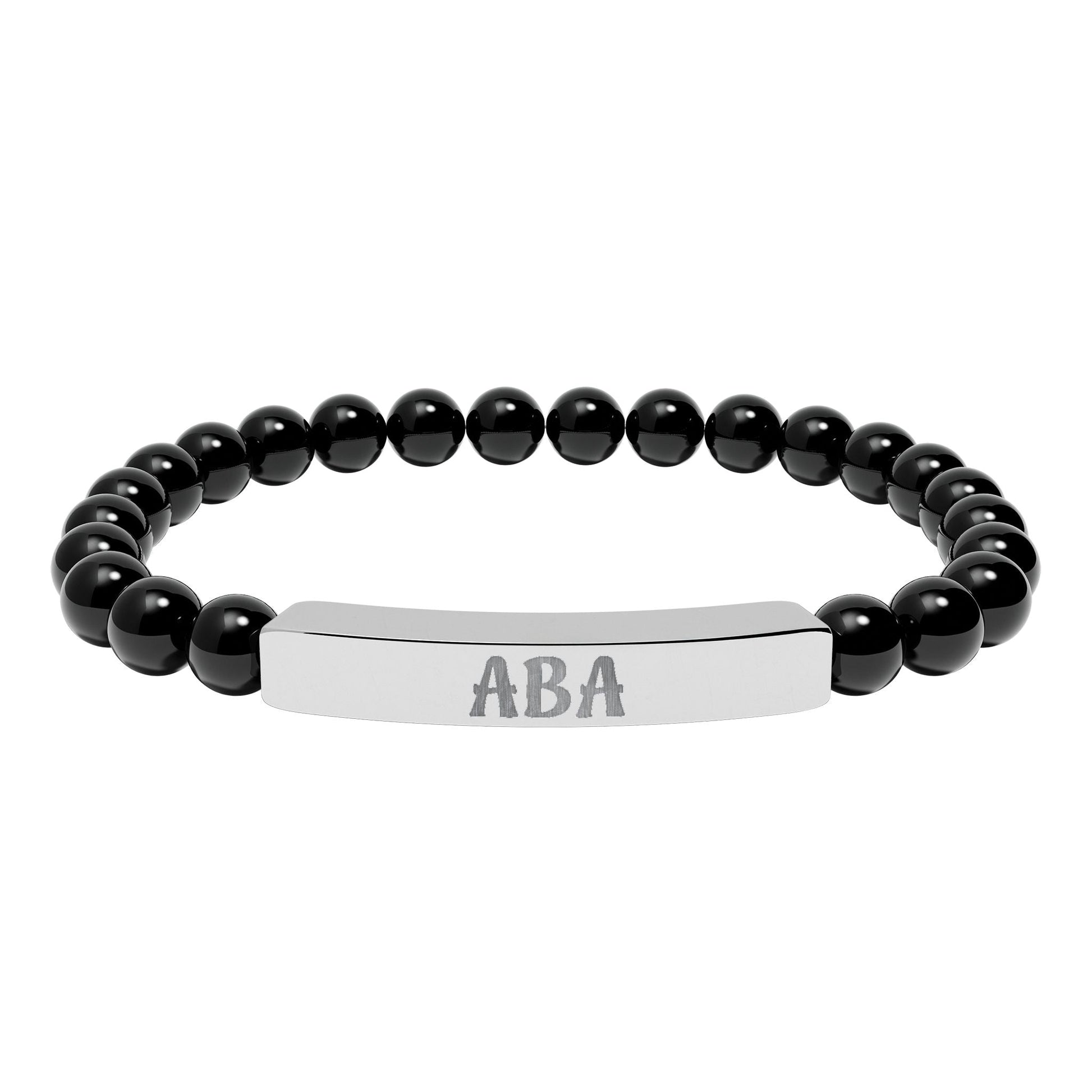 ABA Natural Stone Engraved Bar Bracelet Printify