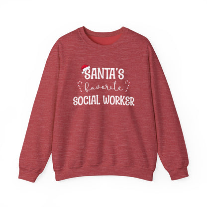 Santa's Favorite Social Worker Crewneck Printify