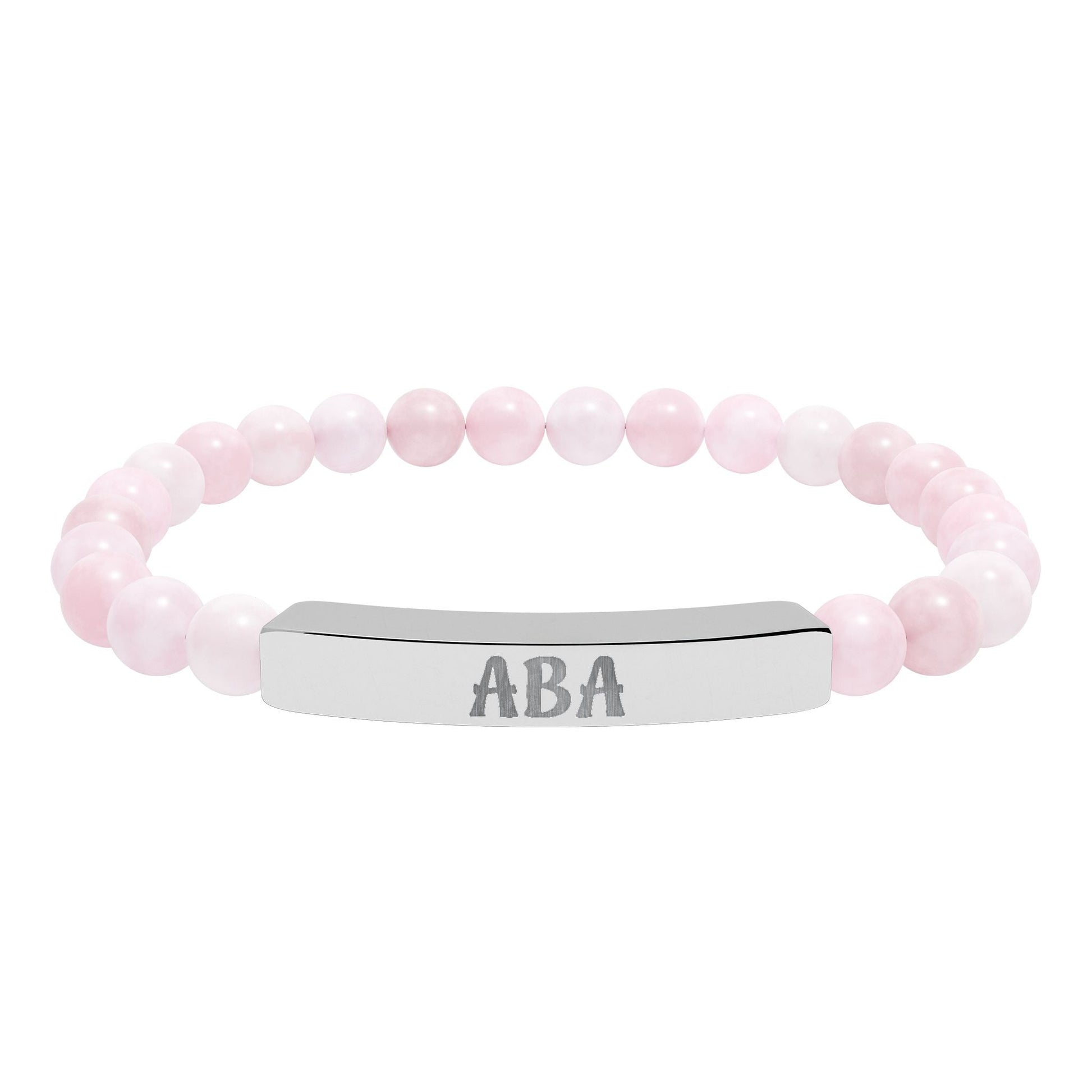 ABA Natural Stone Engraved Bar Bracelet Printify