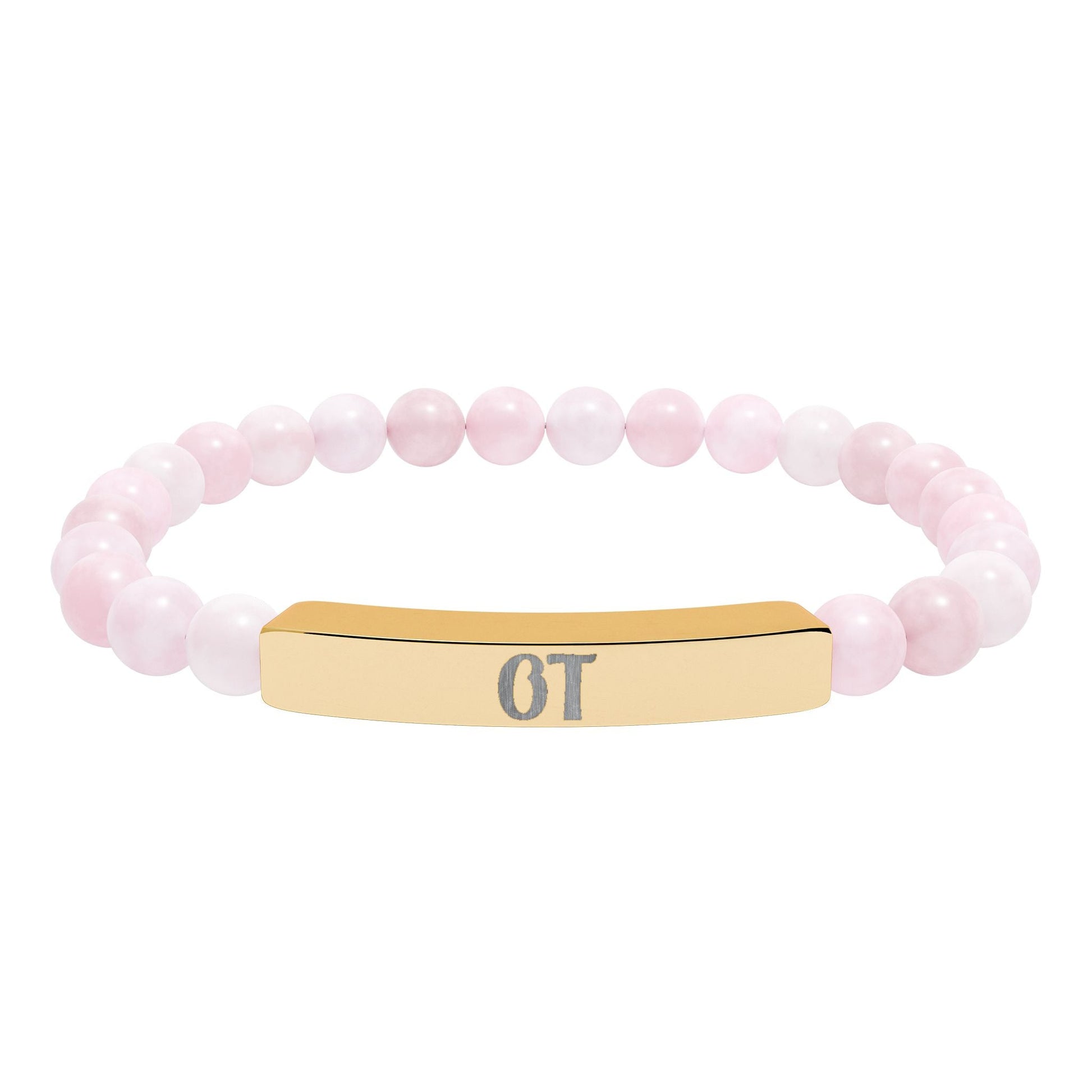 OT Natural Stone Engraved Bar Bracelet Printify