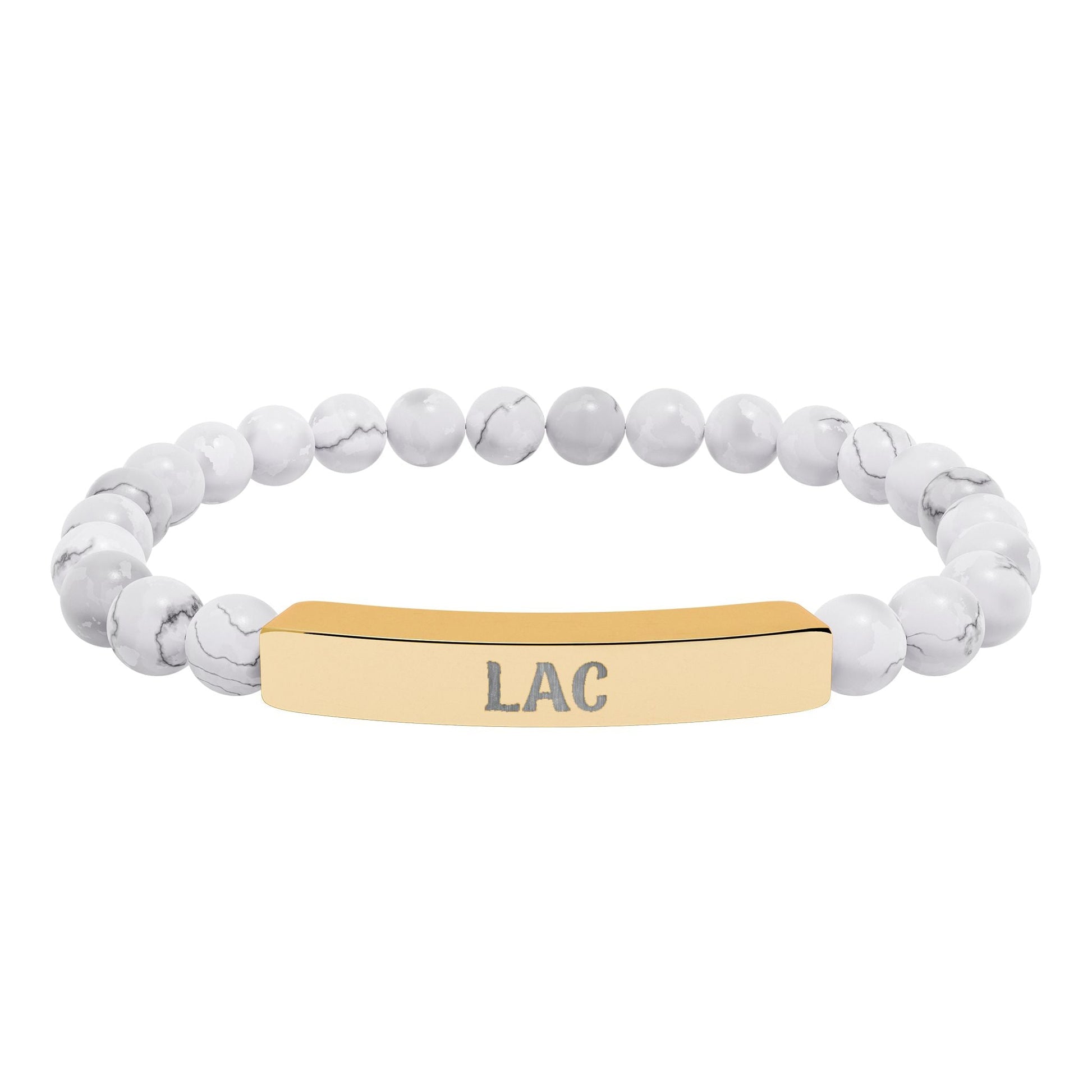 LAC Engraved Natural Stone Bar Bracelet Printify