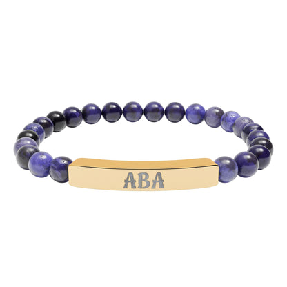 ABA Natural Stone Engraved Bar Bracelet