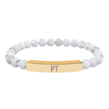 PT Natural Stone Engraved Bar Bracelet