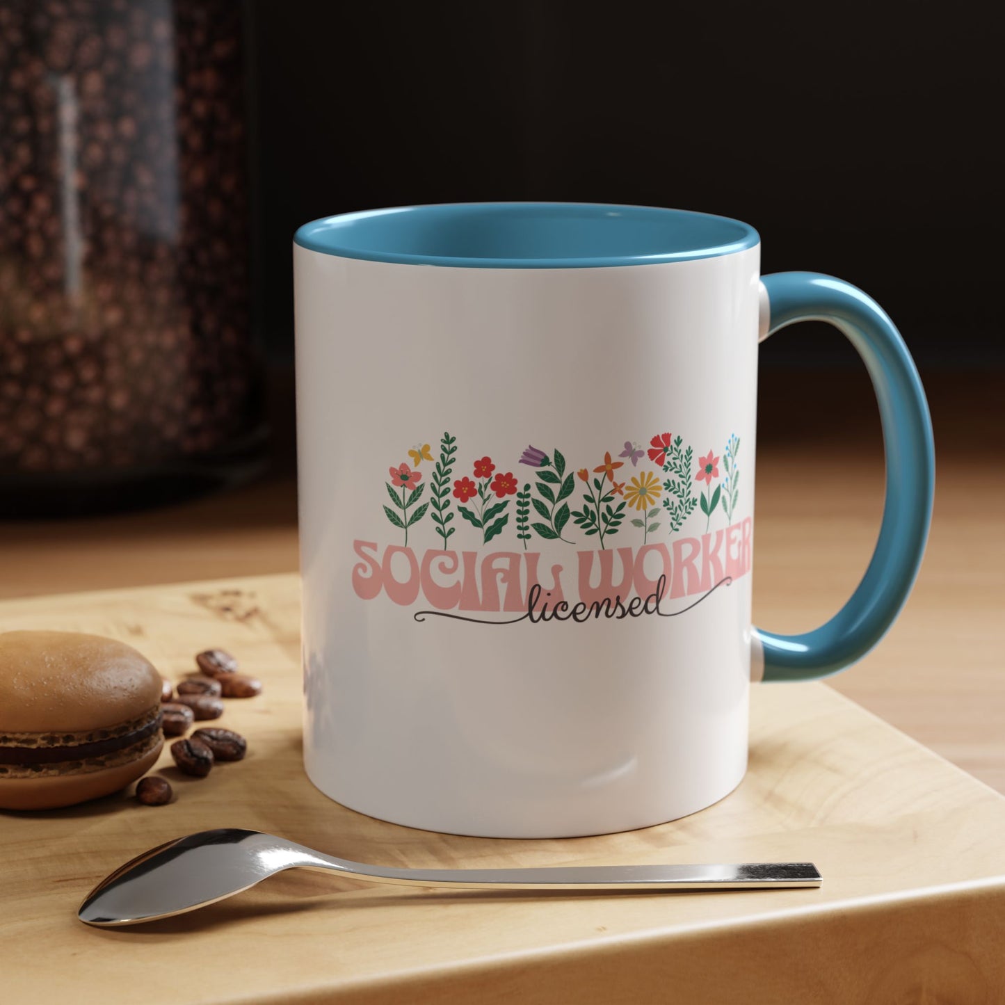 Floral Licensed Social Worker Mug (11oz)