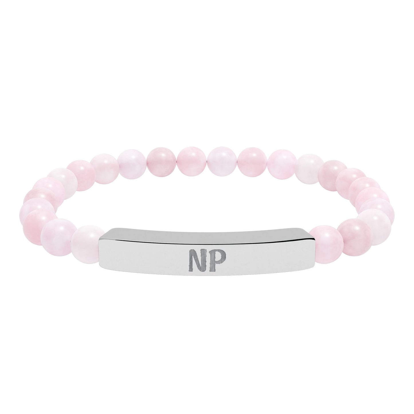 NP Natural Stone Engraved Bar Bracelet Printify