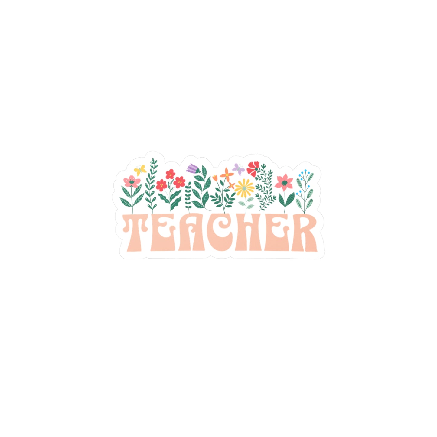 Floral Teacher Vinyl Decal