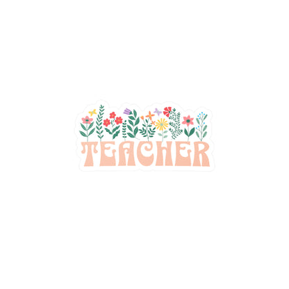 Floral Teacher Vinyl Decal
