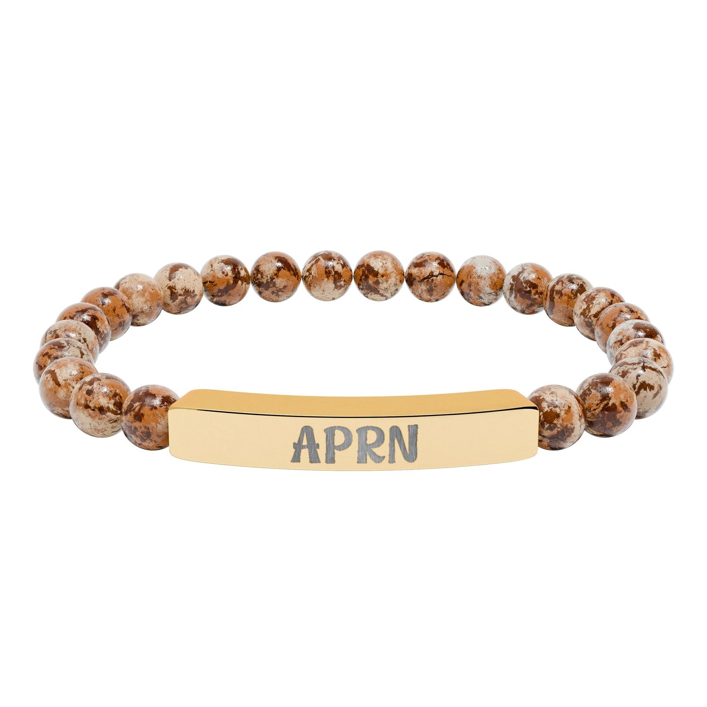 APRN Natural Stone Engraved Bar Bracelet Printify