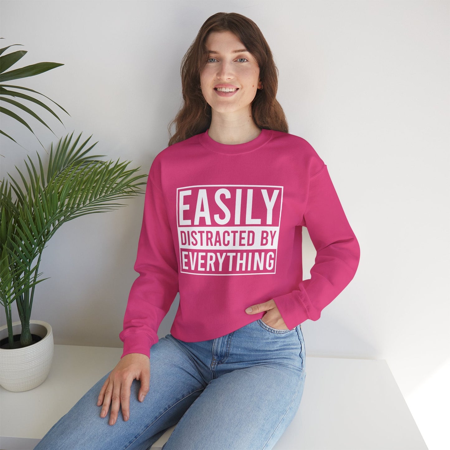 Easily Distracted by Everything Crewneck Printify