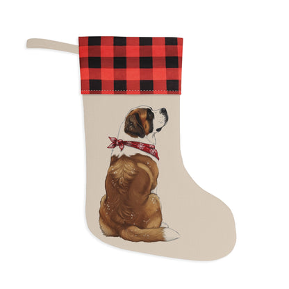 St. Bernard Christmas Stocking - Personalization Available! Printify