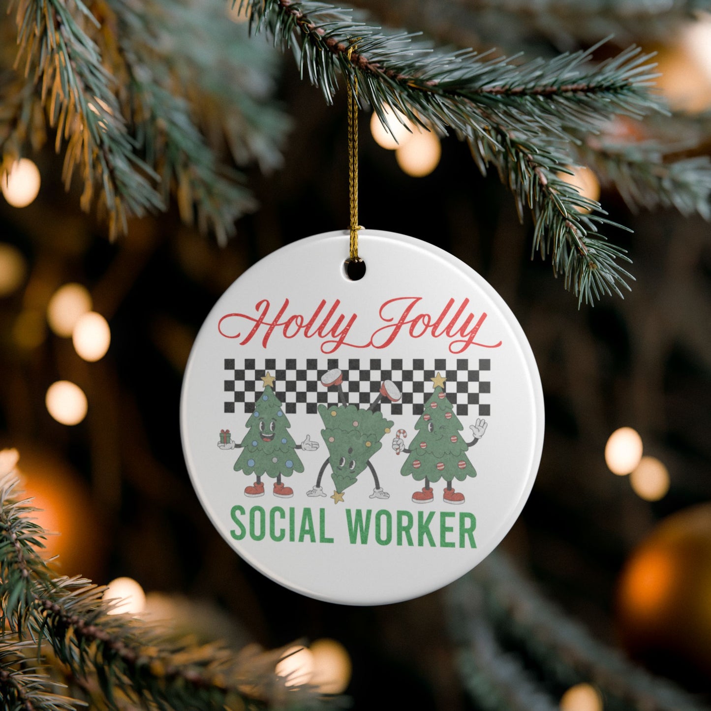 Holly Jolly Social Worker Ornament