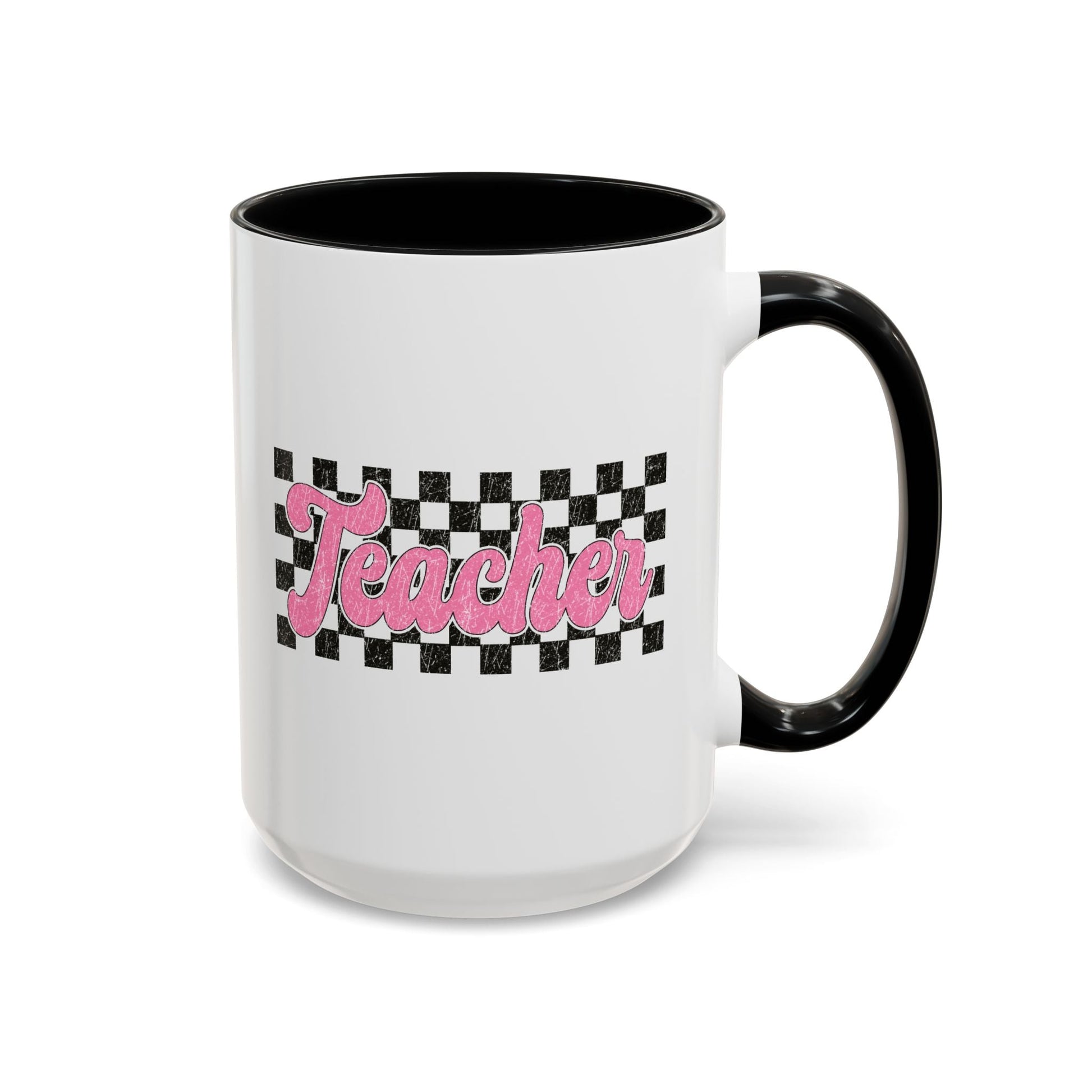 Retro Checkered Teacher Mug (11oz, 15oz) Printify