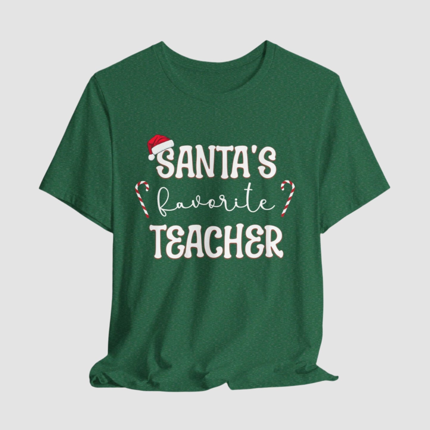 Santa's Favorite Teacher Unisex Bella+Canvas Tee