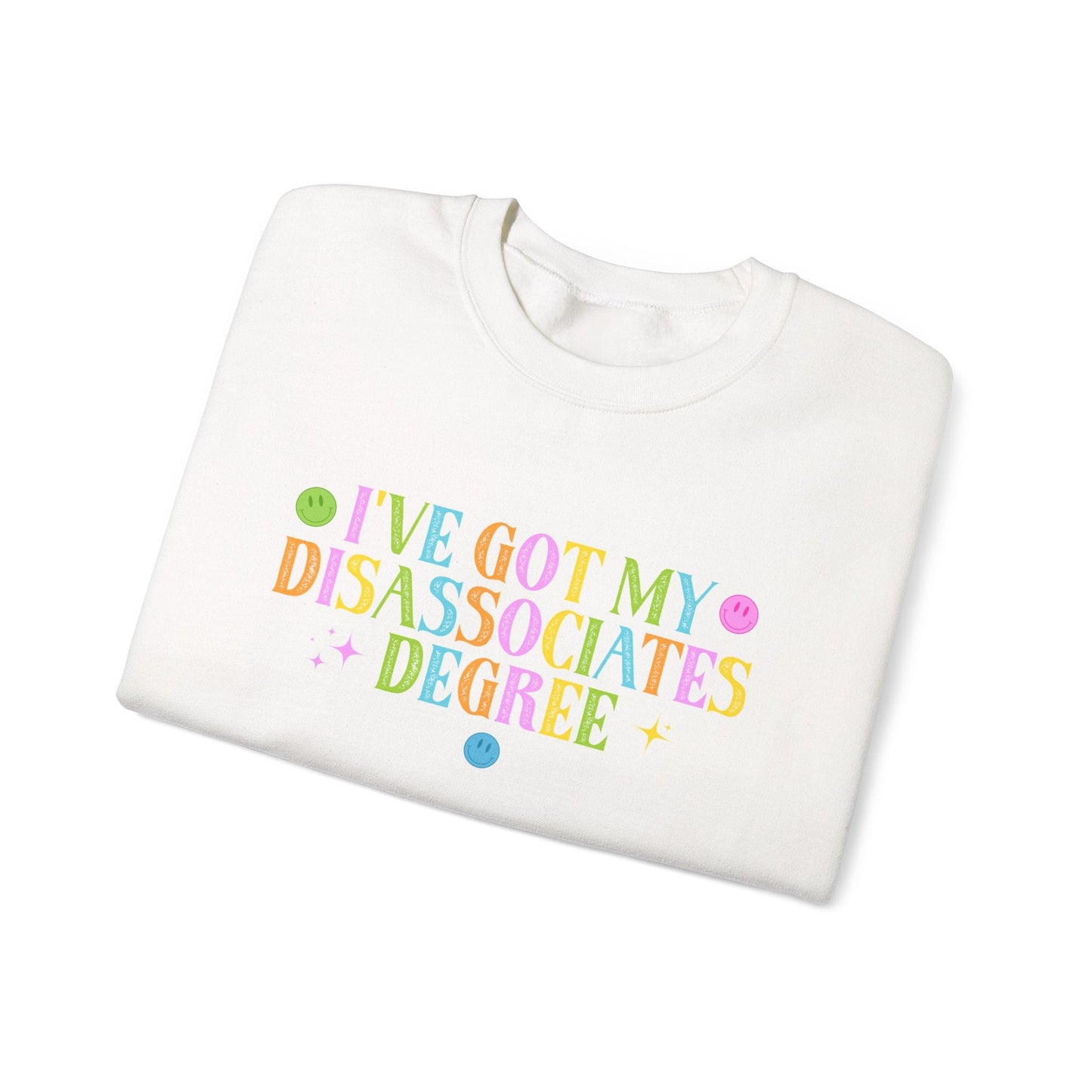 Disassociates Degree Crewneck Printify