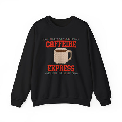 Caffeine Express - Ugly Christmas Crewneck Printify