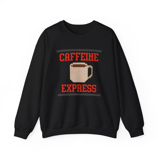Caffeine Express - Ugly Christmas Crewneck Printify