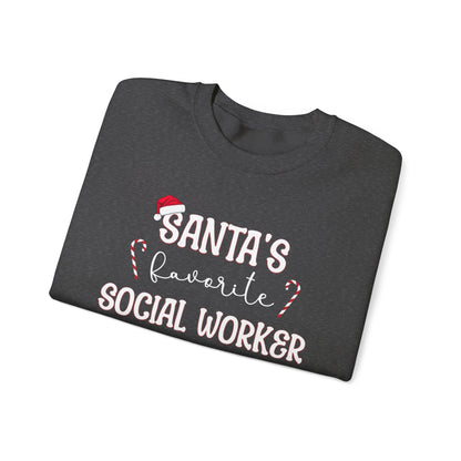 Santa's Favorite Social Worker Crewneck Printify