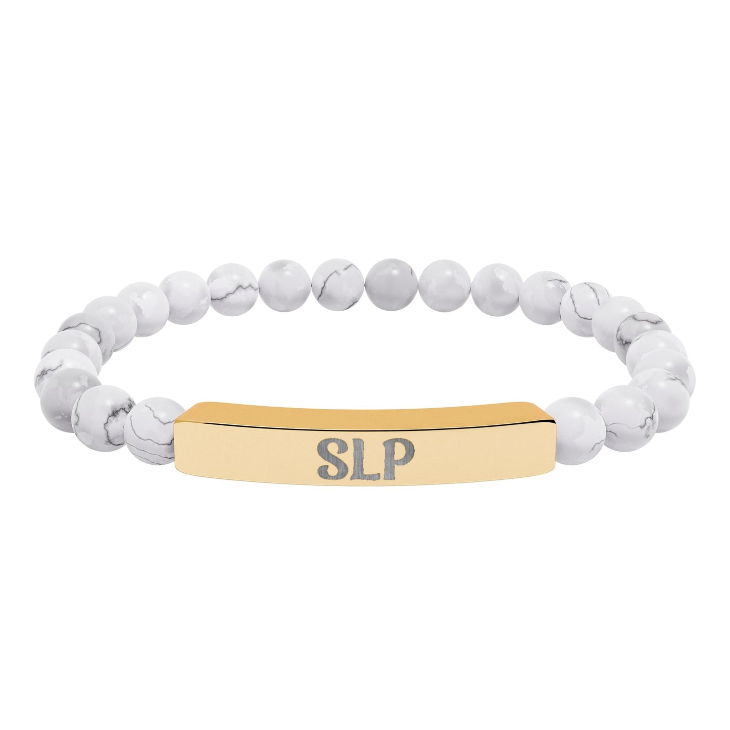 SLP Natural Stone Engraved Bar Bracelet Printify