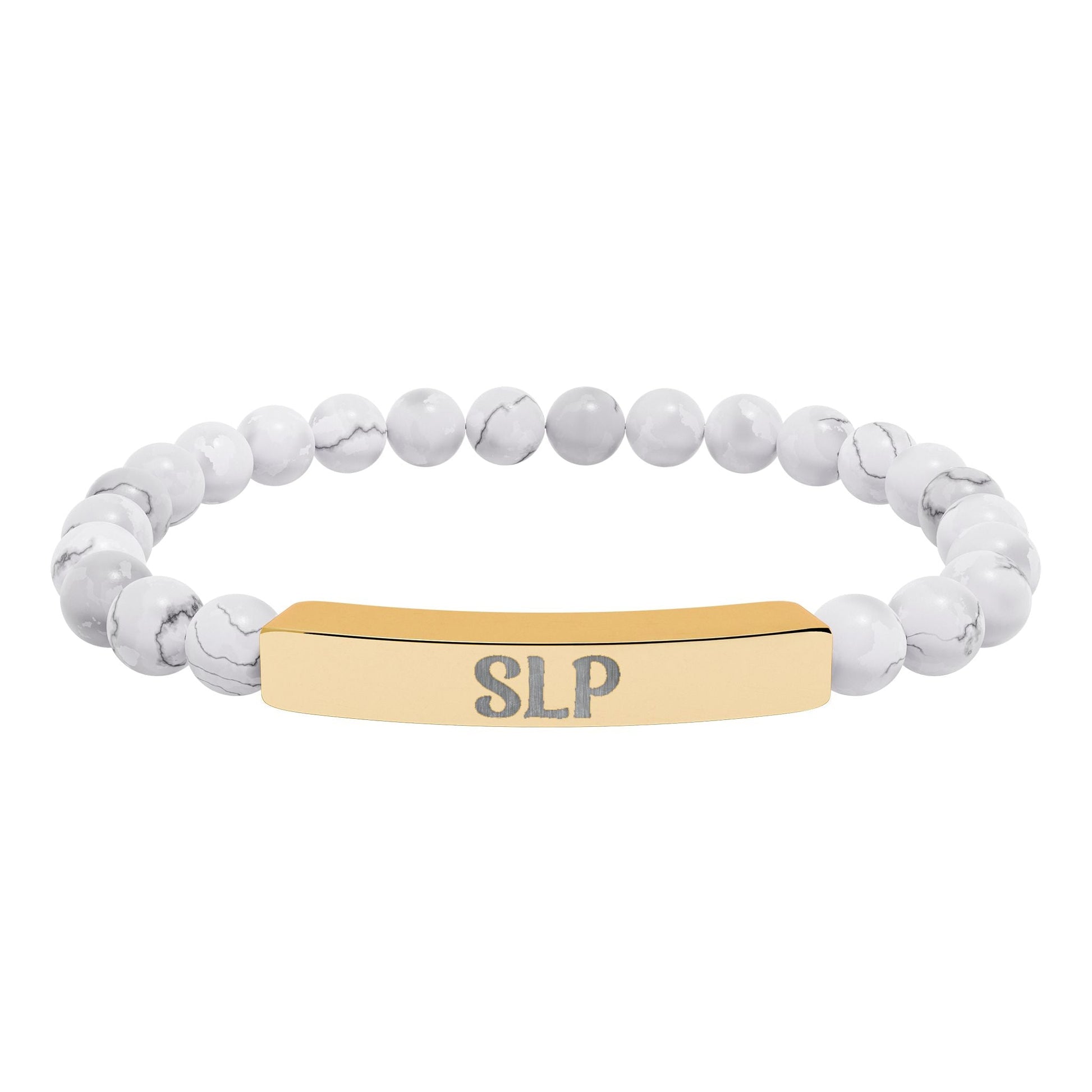 SLP Natural Stone Engraved Bar Bracelet Printify