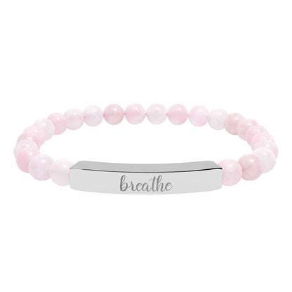 Breathe Natural Stone Engraved Bar Bracelet
