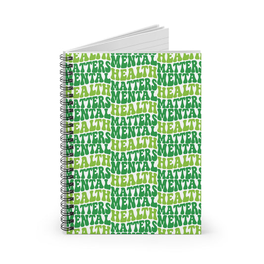 Green Mental Health Matters Spiral Notebook Printify
