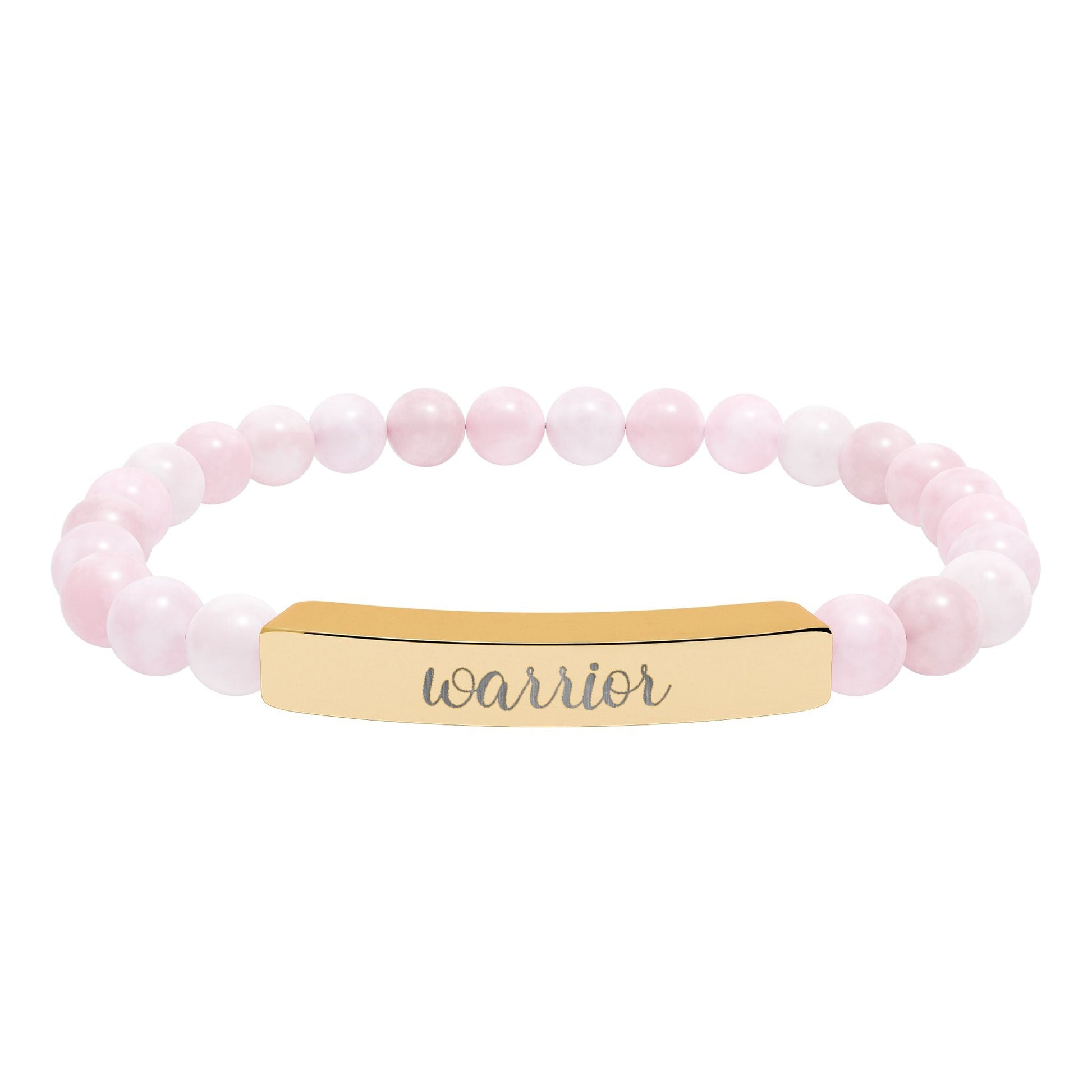 Warrior Natural Stone Engraved Bar Bracelet Printify
