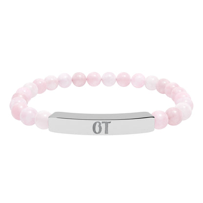 OT Natural Stone Engraved Bar Bracelet