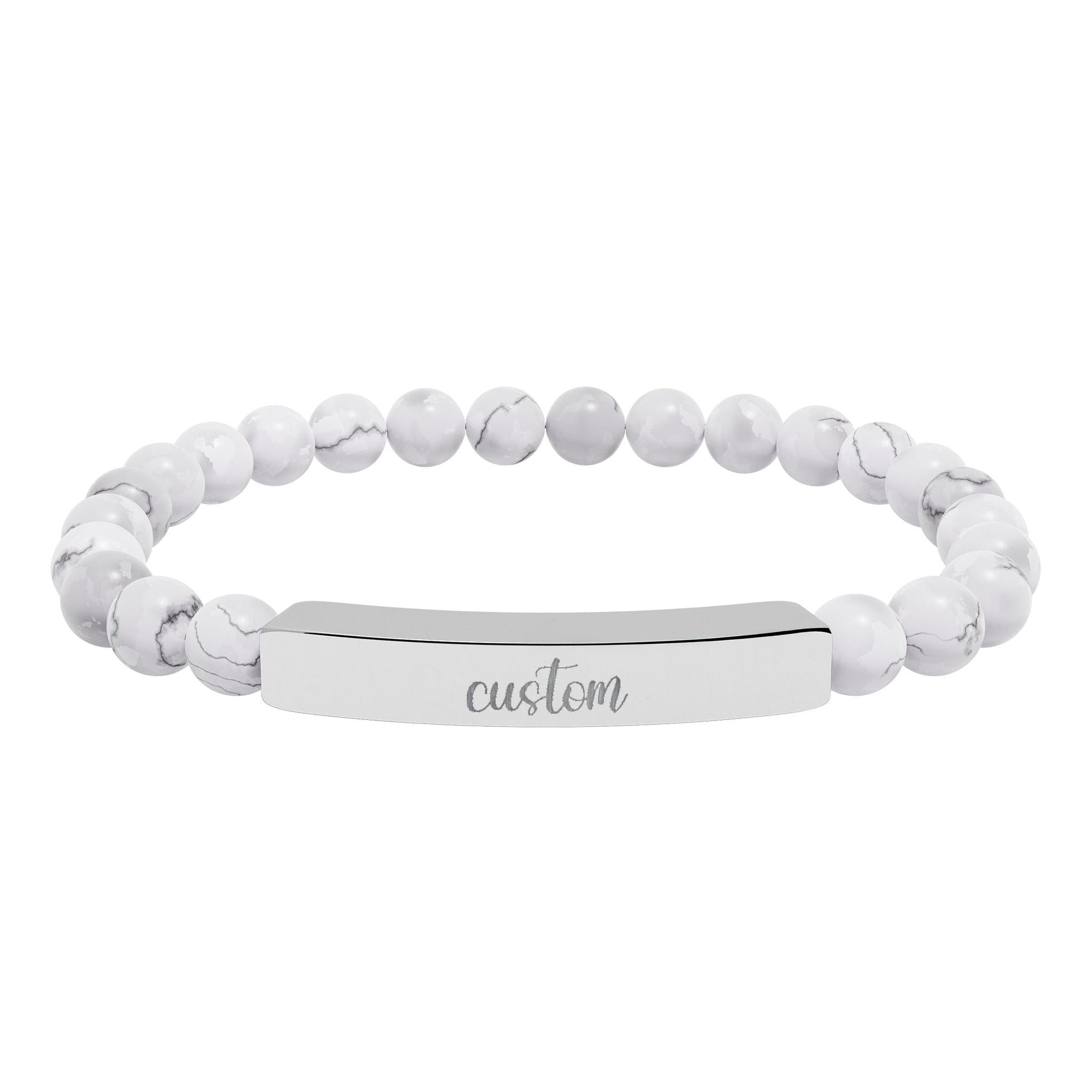 Custom Engraved Natural Stone Bar Bracelet Printify