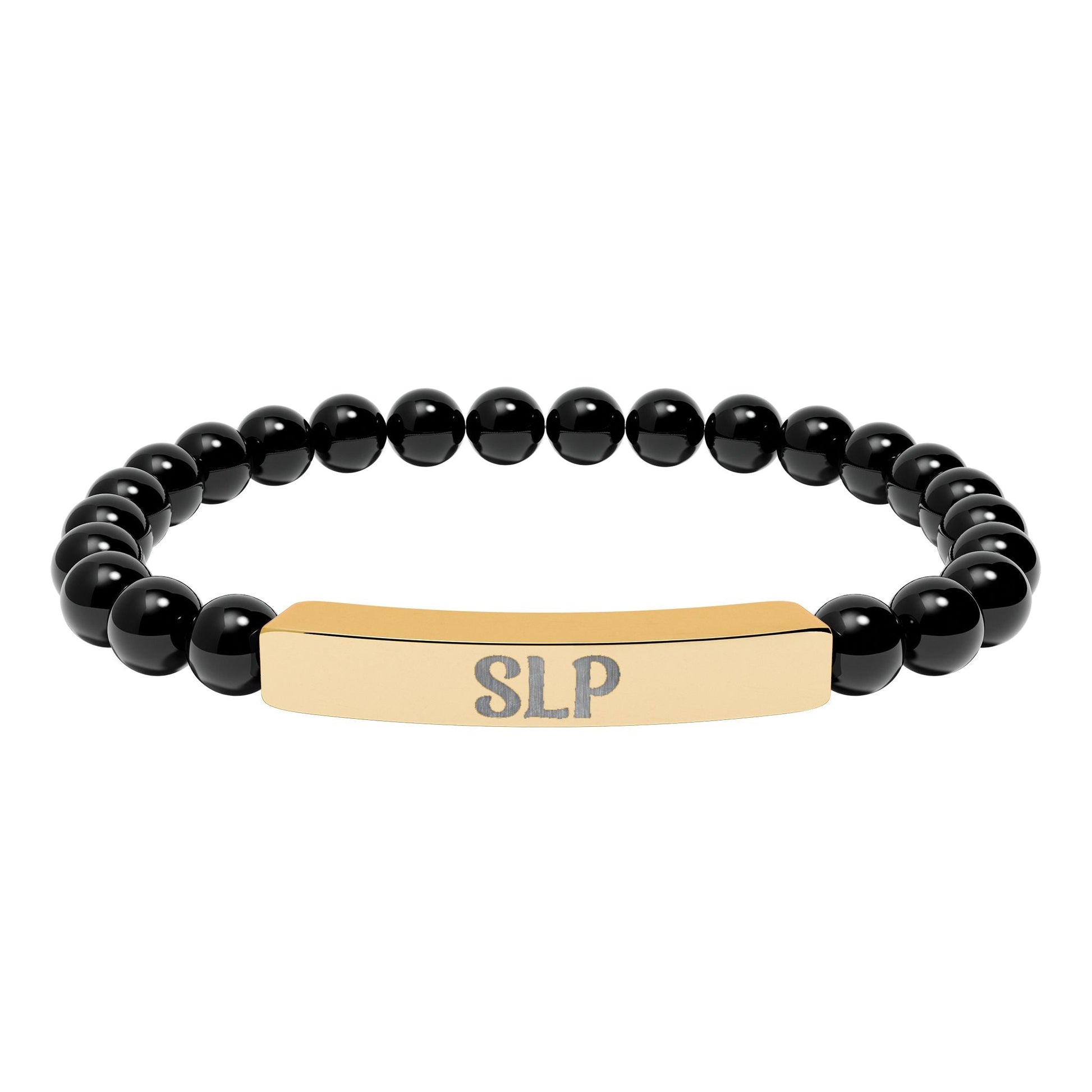 SLP Natural Stone Engraved Bar Bracelet Printify