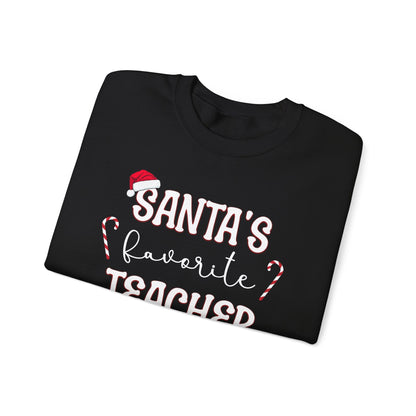 Santa's Favorite Teacher Crewneck Printify