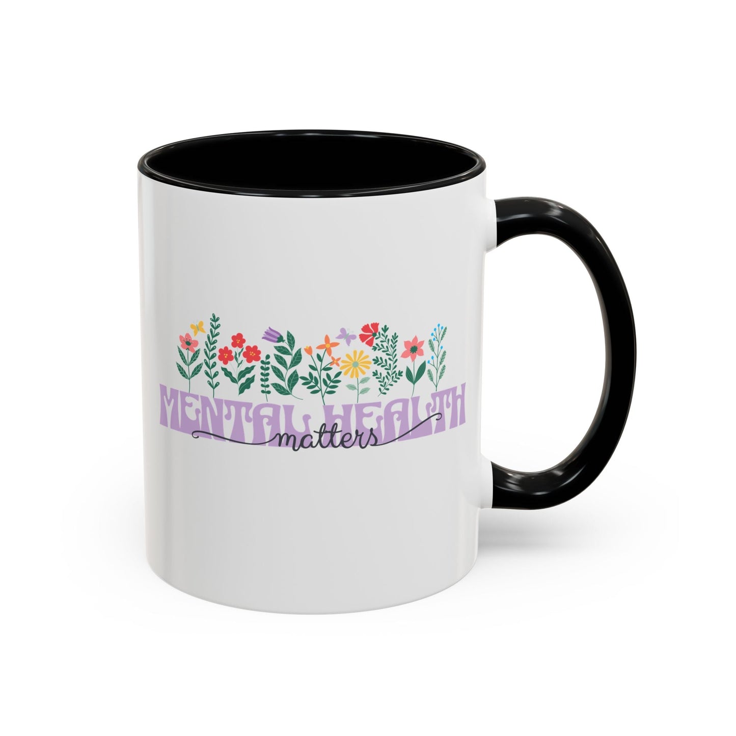 Mental Health Matters Floral Mug (11oz) Printify