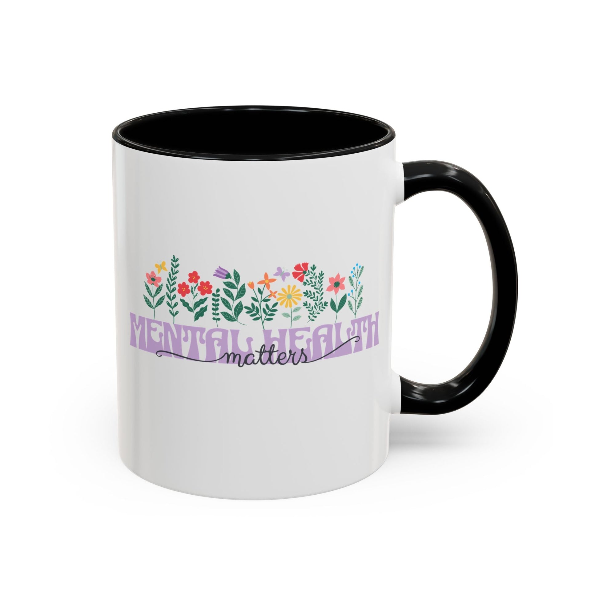 Mental Health Matters Floral Mug (11oz) Printify