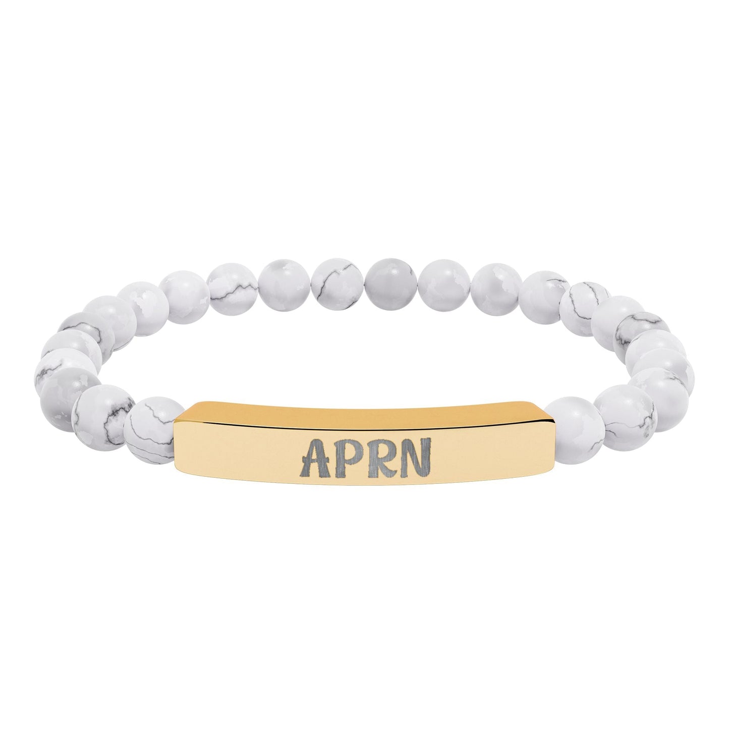 APRN Natural Stone Engraved Bar Bracelet Printify