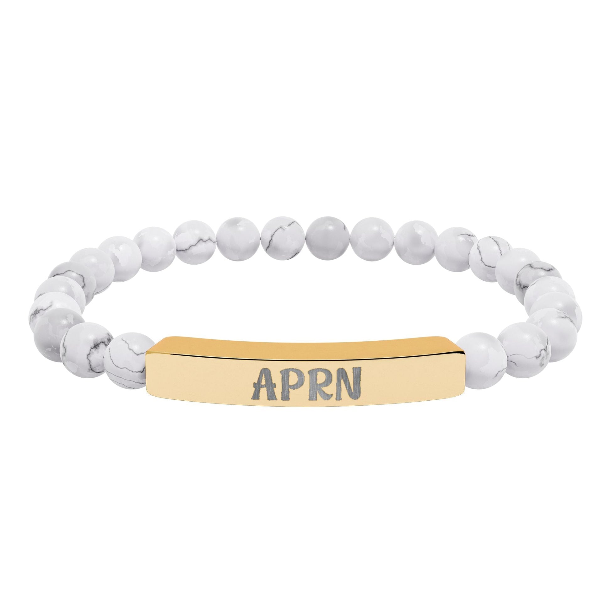 APRN Natural Stone Engraved Bar Bracelet Printify