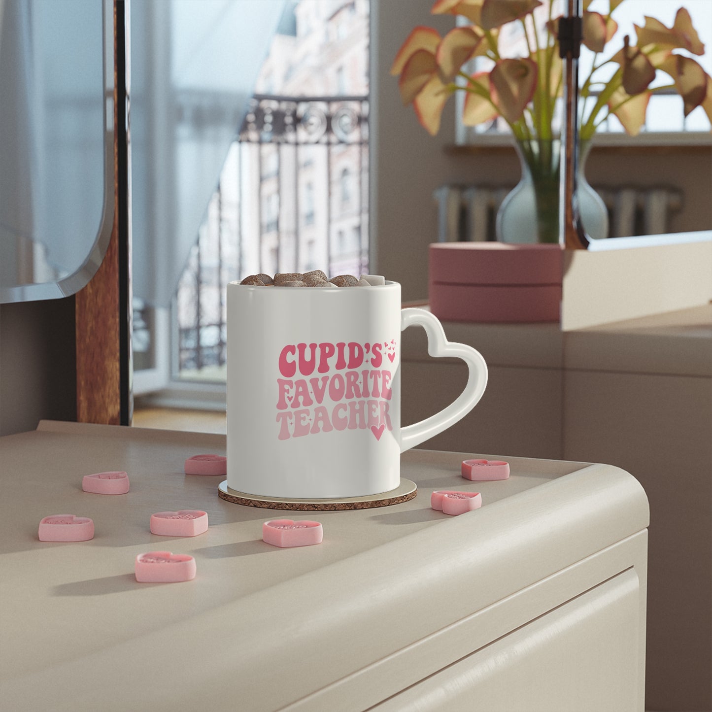 Cupid's Favorite Teacher Heart Mug (11oz)