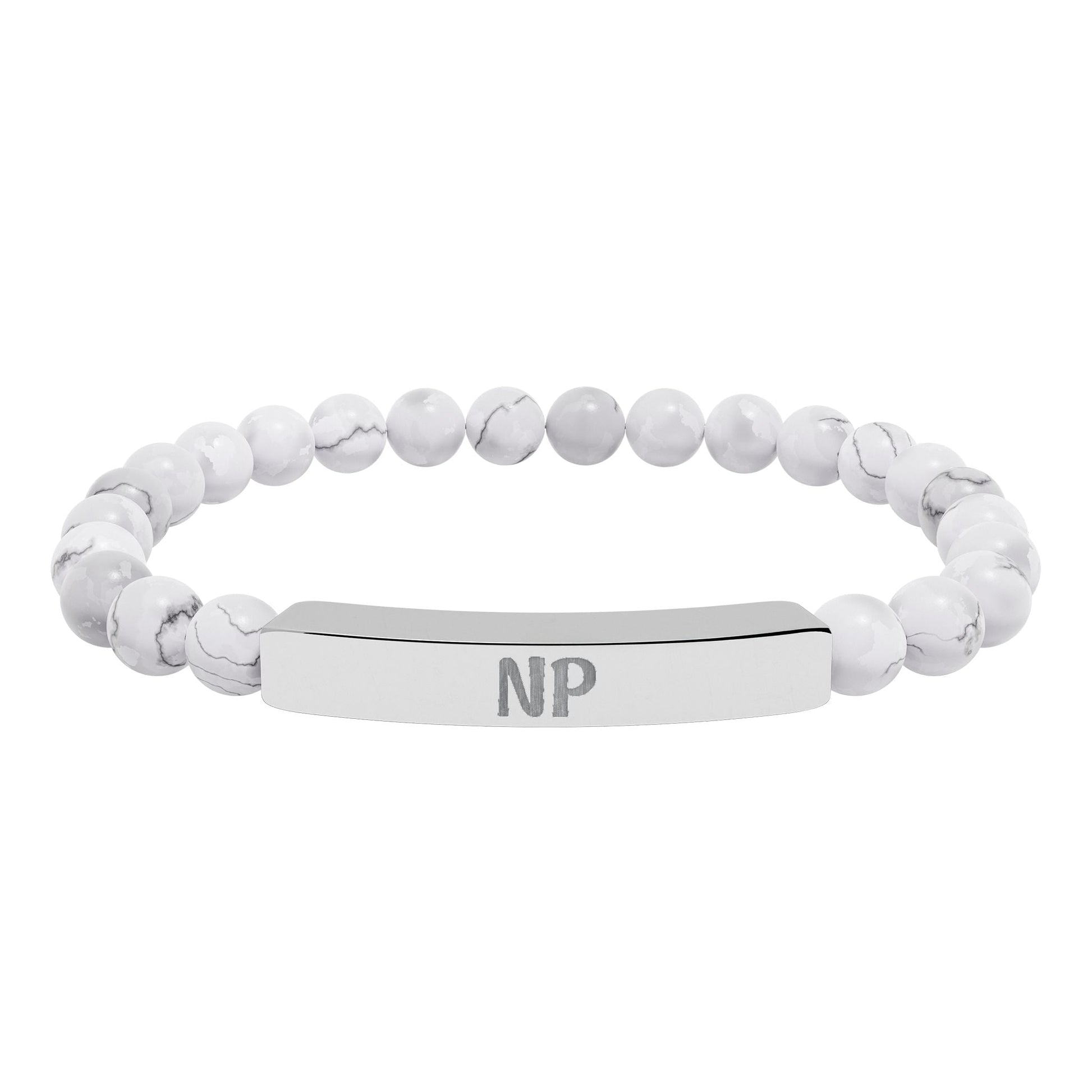NP Natural Stone Engraved Bar Bracelet Printify