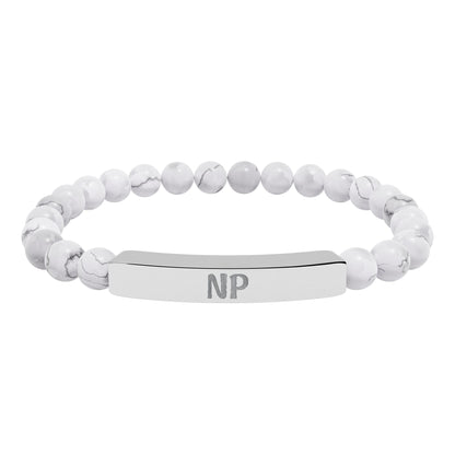 NP Natural Stone Engraved Bar Bracelet